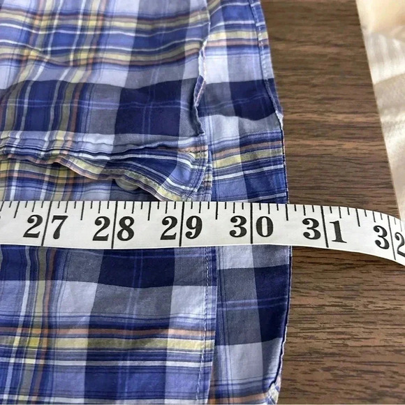 🌟Etro men shirt size 39 blue yellow  plaid - Picture 8 of 9